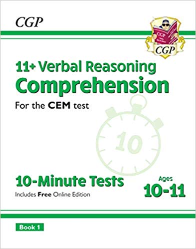 New 11+ CEM 10-Minute Tests:  Comprehension - Ages 10-11 Book 1 (with Online Edition) (CGP 11+ CEM)